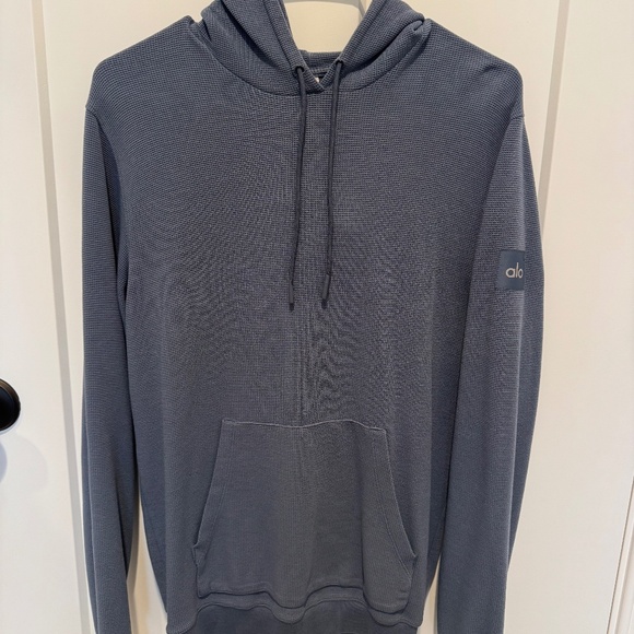 ALO Micro Waffle Fast Break Hoodie - Bluestone (Limited Edition Color!) - Small - Picture 1 of 5